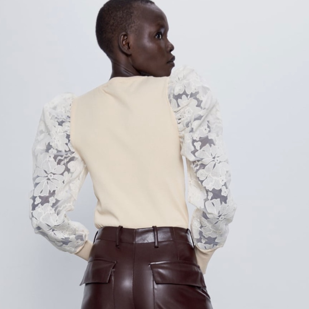 BLOGGERS FAV! ZARA KNIT TOP WITH LACE SLEEVES - Picture 14 of 16